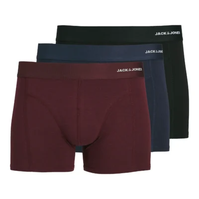 Jack & Jones Kalsonger 3-pack Bambu Blå/Vinröd/Svart