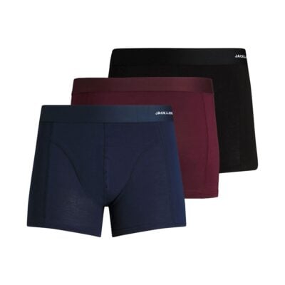 Jack & Jones Bambukalsonger 3-pack Blå/Vinröd/Svart