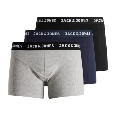 Jack & Jones Kalsonger 3-Pack Bomull Svart/Blå/Grå