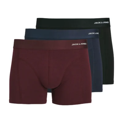 Jack & Jones Kalsonger 3-pack Bambu Blå/Vinröd/Svart