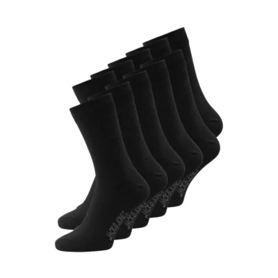 jackjones-10-pack-strumpor-hoga-bomull-svart