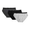 Wiges Briefs med gylf 3-pack Bomull Svart/Grå