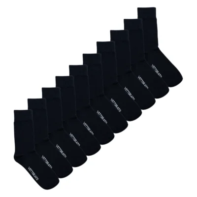 Vettorato Strumpor 10-Pack Bomull Svarta (Höga)