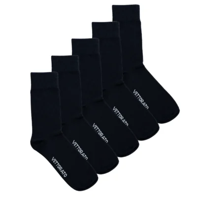Vettorato strumpor 5-pack Svarta Bomull (Höga)