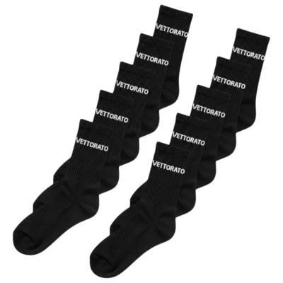 Vettorato Tennisstrumpor 10-Pack Svarta Bomull