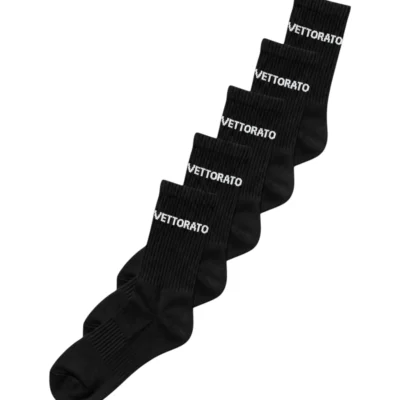 Vettorato Tennisstrumpor 5-pack Bomull Svarta - 43-46