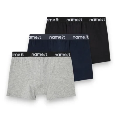 Name it Barnkalsonger 3-pack Bomull Grå/Blå/Svart
